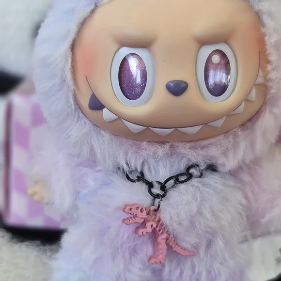 Labubu-Fun Black Chain Necklace with Bl Die Charm *DOLLS NOT INCLUDED* - Picture 2 of 4